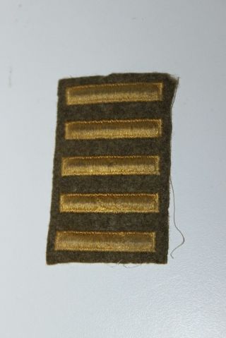 World War 2 Wwii Us Army Wool Five Overseas Service Bar Patch