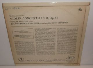 33CX 1863 Beethoven Violin Concerto Nathan Milstein Philharmonia Leinsdorf E/R 2