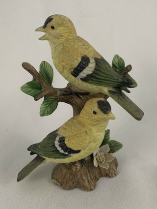 Vintage Lefton China Yellow Bird Figurine 02203 Hand Painted