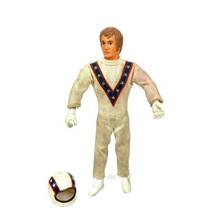 Ideal Toy Vintage 1970s Evel Knievel Action Figure Stunt Driver Doll With Helmet