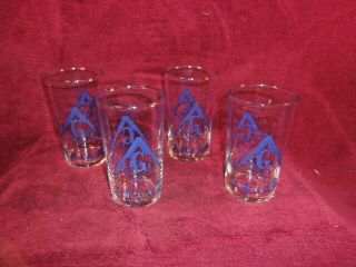 Vintage Set Of 4 Masonic 4.  5 " Drinking Glasses,