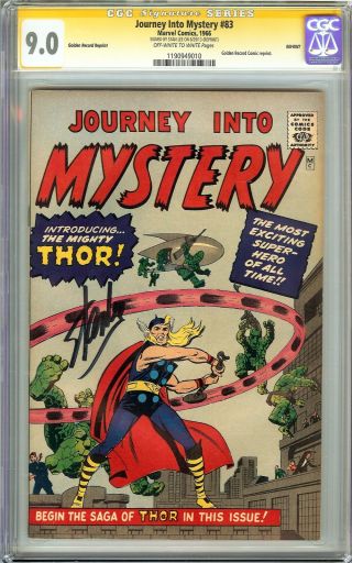 Journey Into Mystery 83 Cgc 9.  0 Ss Stan Lee Origin 1st Appearance Of Thor Grr