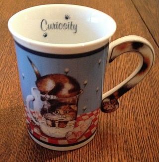Danbury Comical Cats Coffee Mug Curiosity Gary Patterson