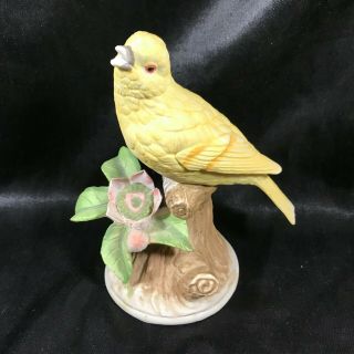 Royal Crown Porcelain Yellow Bird Signed J Byron