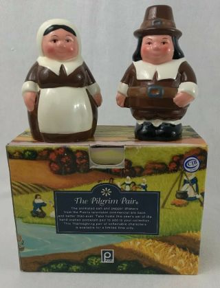 Publix The Pilgrim Pair Salt & Pepper Shakers With Box 2003