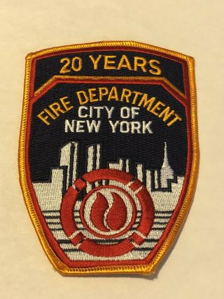 Fdny City Of York Fire Department 20 Years Of Service Patch.
