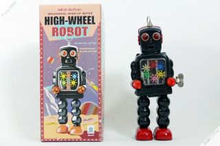 Yoshiya Ko Horikawa Ha Ha Toy Nomura High Wheel Robot Gear Tin Japan Space Toy