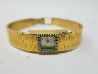 Vintage Lidher 18k 16 Diamond Ladies Swiss Watch Circa Mid - 20th Century