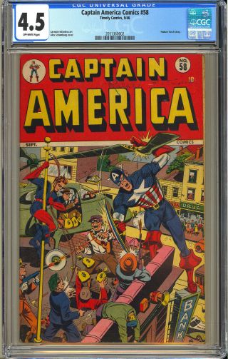 Captain America Comics 58 Golden Age Superhero Timely 1946 Cgc 4.  5