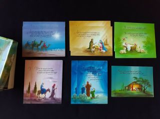 Box Of 11 Vintage Mid Century Bible Story Christmas Cards