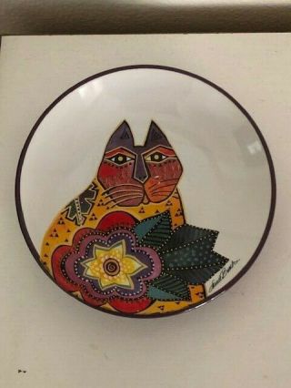 Laurel Burch Purple Floral Feline Cat 5 " Plate Trinket Dish