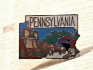 Vintage Pennsylvania Travel Souvenir Lapel Hat Tie Pin Ships