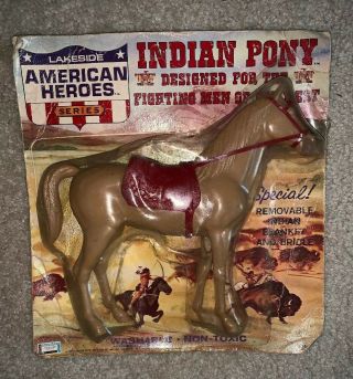 Vintage 1966 Lakeside American Heroes Indian Pony Horse Toy Cowboys No.  8712.