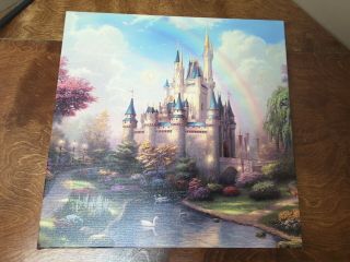 Thomas Kinkade Disney A Day At The Cinderella Castle 14x14 Wrapped Canvas