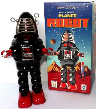 Schylling Ha Ha Toys Mechanical Plastic & Tin Wind - Up Toy Planet Robot Ms 430