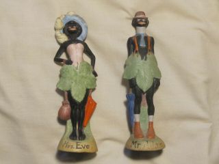 Vintage Schafer Vater Elongated Bisque Figure - " Mr.  Adam " And " Mrs Eve "