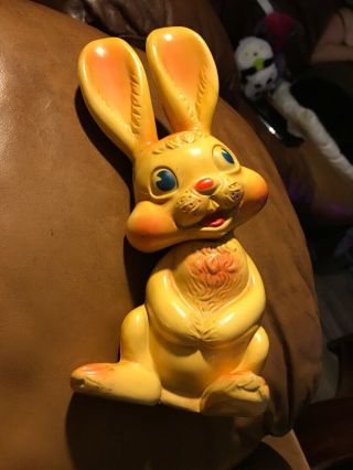 1950s Era Soft Flexible Rubber Bunny Rabbit Squeaker Toy - Rempel Toys Akron,  Ohio
