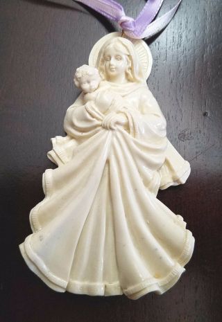 Mother Mary & Baby Jesus Christmas Tree Ornament Vintage 4 "