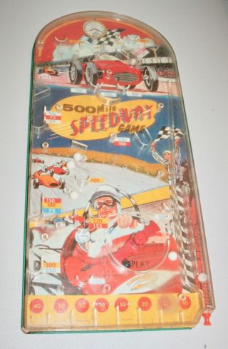 Vintage Wolverine Toy Co.  500 Mile Speedway Pinball Game