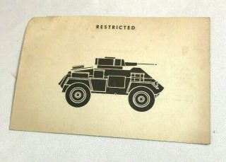 Wwii Ww2 Us Army Air Force Photo Identification Card R152,  Humber Armored Car,  War