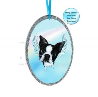 Boston Terrier Angel Ornament Dog With Wings Christmas Ornament Pet Memorial