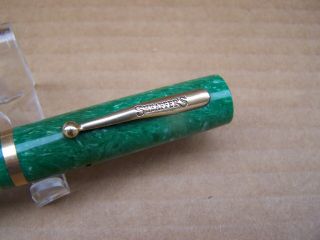 C1915 Large Sheaffer White Dot Lifetime Green Jade Fountain Pen lifetime Nib D 2