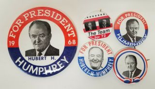 (39) 1968 Hubert Humphrey Presidential Campaign Pinback Buttons 2