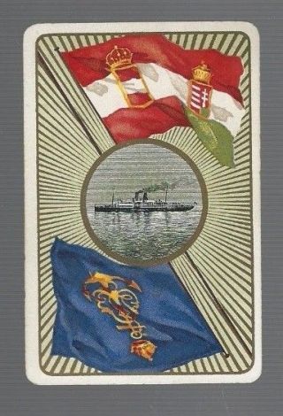 Swap Playing Cards 1 Vint European Line Advert Flags Crowns S34