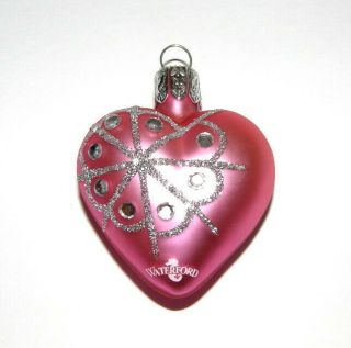 Vintage Waterford Glass Christmas Ornament Heart Shaped
