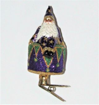 Patricia Breen Miniature Different Drummer Purple Clip On Glass Xmas Ornament