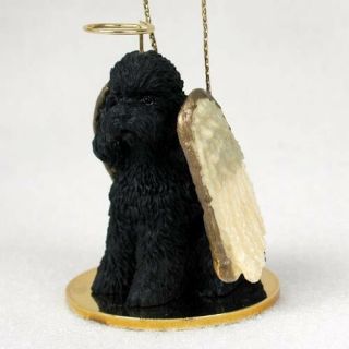 Black Poodle Puppy Dog Angel Ornament Resin Figurine Christmas Sports Cut