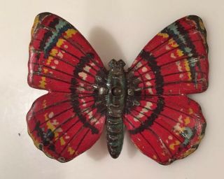 German Tin Litho Butterfly Spinner/top—early 1900’s Tin Butterfly Top