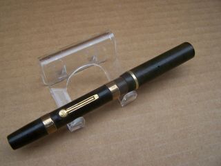 Waterman 52 Black Fountain Pen With Waterman Ideal Nib With Solid Gold Bands