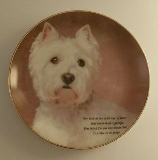 Danbury Beloved Westies Eyes Of Love Decorative Plate