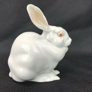 Herend Porcelain 15305 White Bunny Rabbit Made In Hungary Vintage