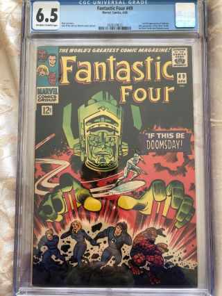 Fantastic Four 49 Cgc 6.  5 1st Full App Of Galactus.  2nd App Of Silver Surfer.