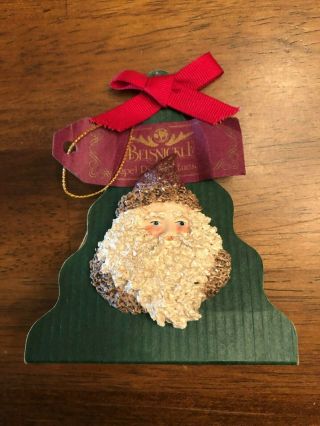 Belsnickle Lapel Pin Brooch Pinback Santa Enesco On Cardboard Christmas Tree