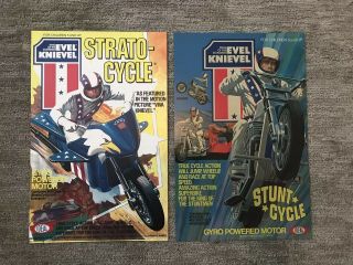 Two Evel Knievel Stunt Cycle Poster Prints.  Strato - Cycle,  Ideal