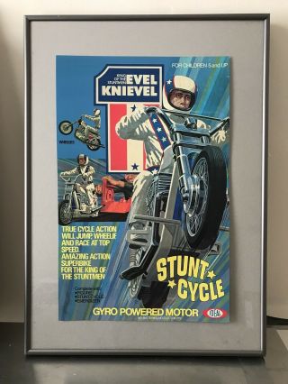 TWO Evel Knievel Stunt Cycle Poster Prints.  Strato - Cycle,  Ideal 2