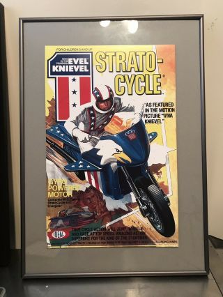 TWO Evel Knievel Stunt Cycle Poster Prints.  Strato - Cycle,  Ideal 3
