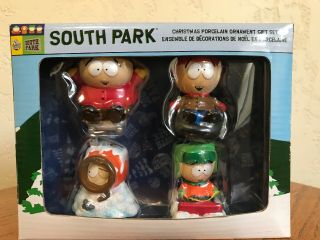 Nib 2007 Kurt Adler South Park 4 - Piece Porcelain 2.  5 " Ornament Gift Set Rare
