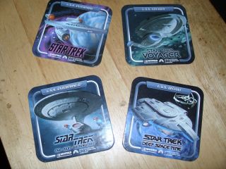 Vintage Star Trek Coasters Set Of 4 Newfield 1997.  4 " X4 " Each