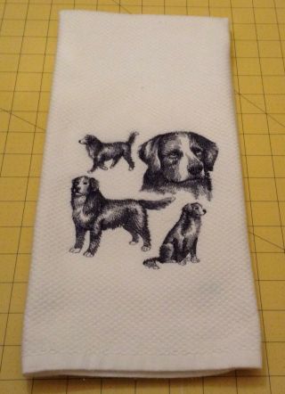 Bernese Mountain Collage Sketch Embroidered Williams Sonoma Kitchen Hand Towel
