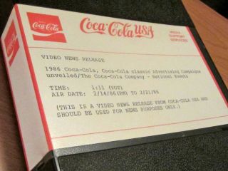 Coca Cola U - Matic Videotape News Release Video Cassette,  Case Great Film Prop