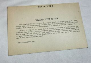 WWII WW2 US Army Air Force Photo Identification Card R126,  Mavis Type 97 Japanese 2