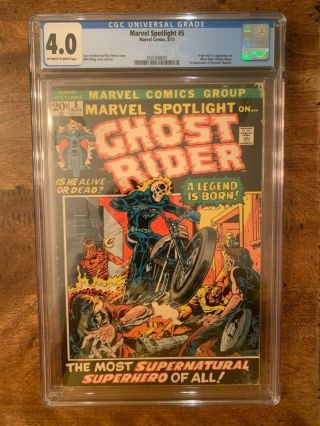 Marvel Spotlight 5,  Cgc 4.  0,  First Appearance Ghost Rider Ow - W Pages.