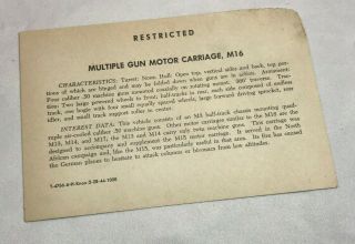 WWII WW2 US Army Air Force Photo Identificatin Card R139,  Gun Motor Carriage M16 2