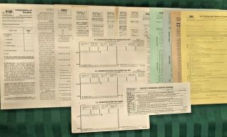 18 Vtg 1967 Irs Tax Forms W - 2 1099 Schedules B C D F G Business,  Moving