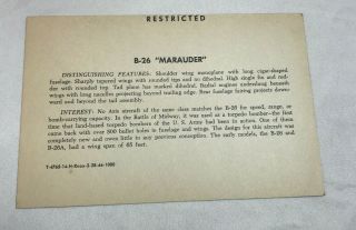 WWII WW2 US Army Air Force Photo Identificatin Card R135,  B26 Marauder,  Pilot,  War 2