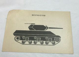 Wwii Ww2 Us Army Air Force Photo Identificatin Card R90,  N10motor Gun Tank,  War